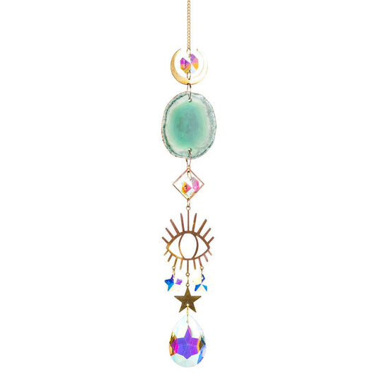 EVIL EYE/AGATE CRYSTAL SUNCATCHER