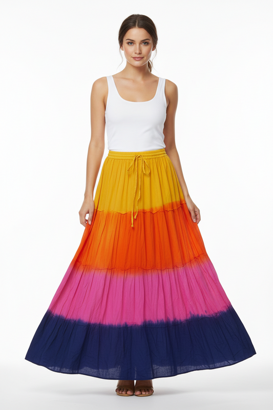 “Good Vibes Gypsy Skirt” — Crinkle, Color, and Cosmic Flow