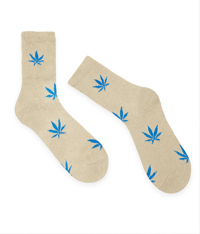 Toe-ke Up – Men’s Tall Leaf Print Crew Socks
