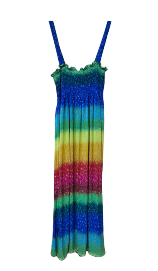 Rainbow Radiance Smocked Mini Dress