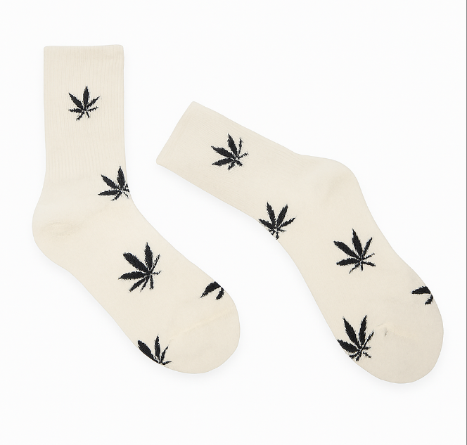Toe-ke Up – Men’s Tall Leaf Print Crew Socks