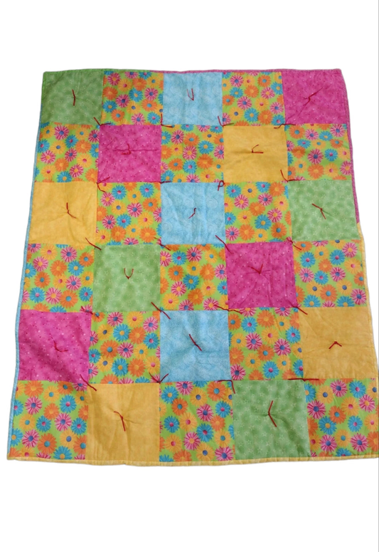 Colorful Daisy Patchwork Baby Blanket
