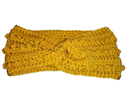 Twist of Sun™ – Golden Crochet Ear Hugger
