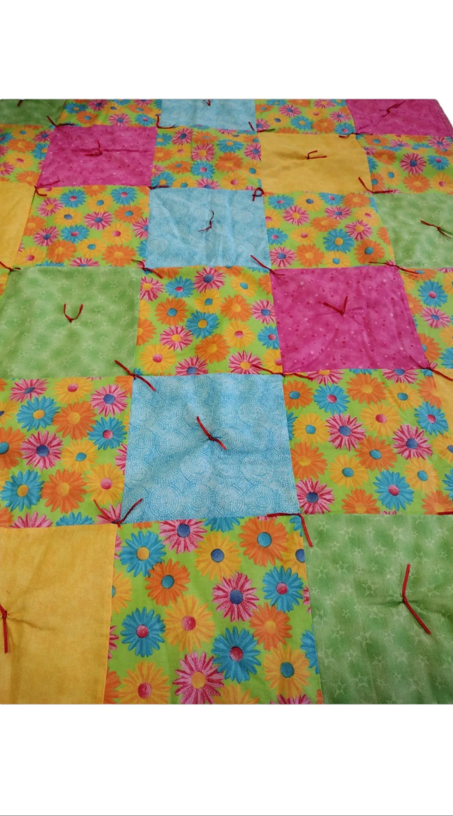 Colorful Daisy Patchwork Baby Blanket