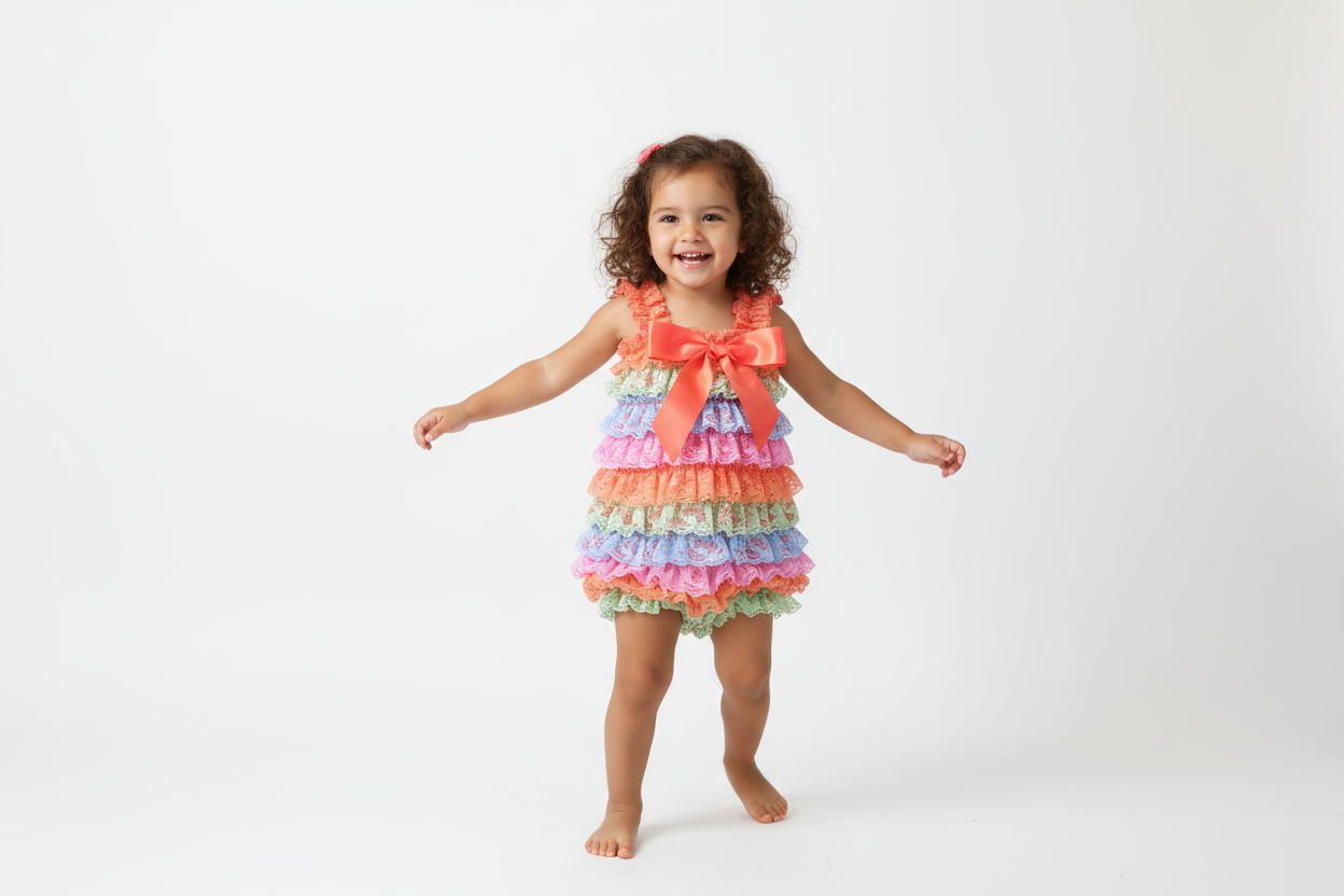 Multi colored petti rompers