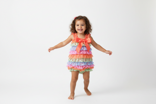 Multi colored petti rompers