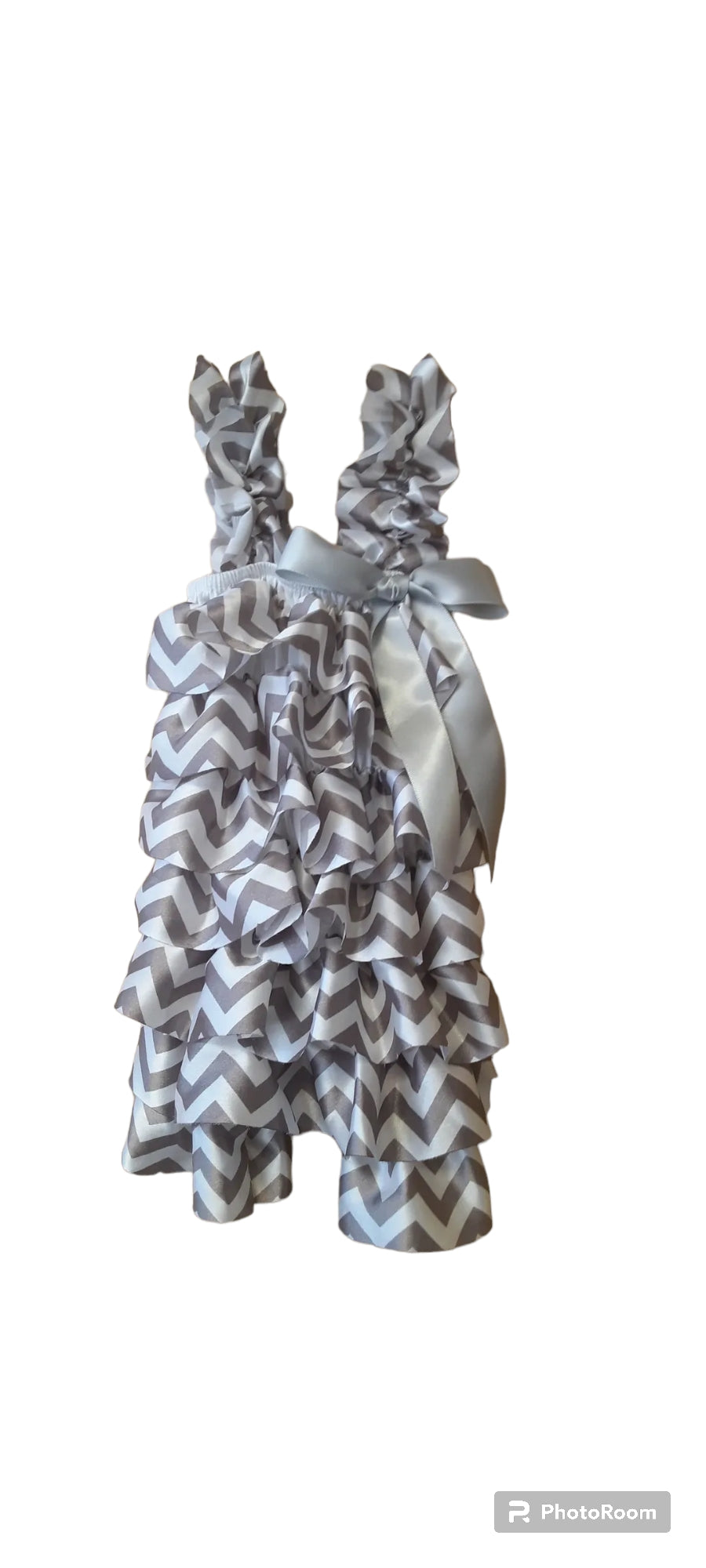 Grey Chevron Petti Romper