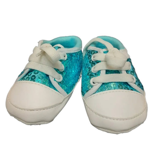 Blue Sequin Baby Shoes