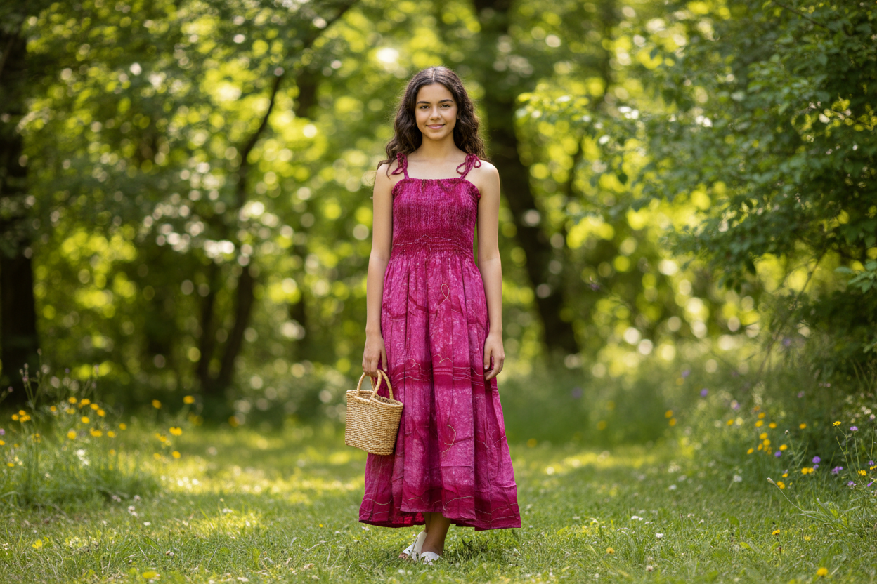 Rosy Reverie - Kids Festival-Ready Flutter Dress