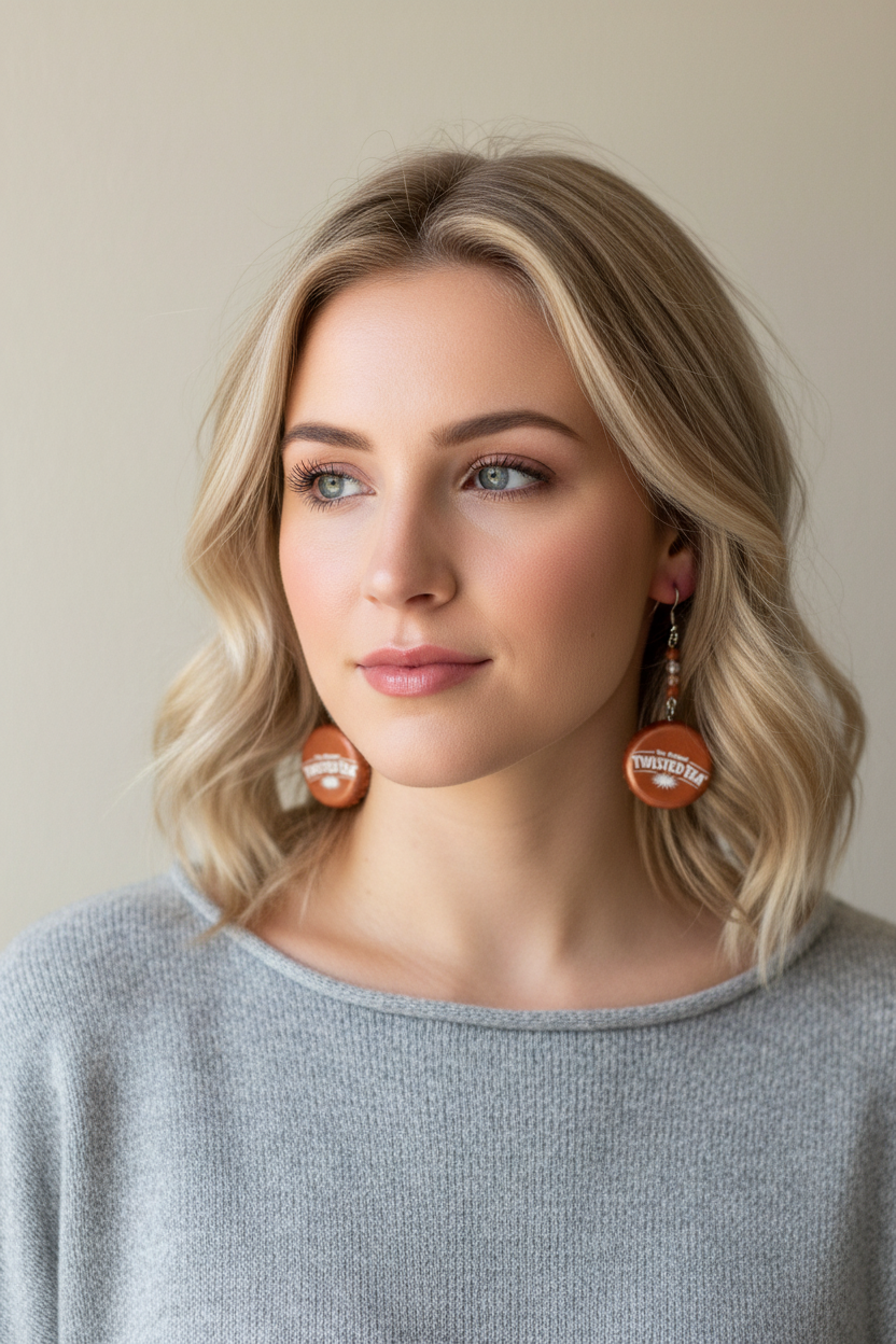 Tipsy Trinkets – Recycled Bottle Cap Earrings