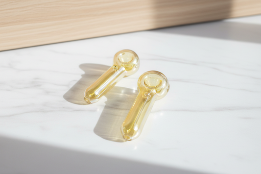 Golden Hour Glow – Gold-Fumed Glass Pipe