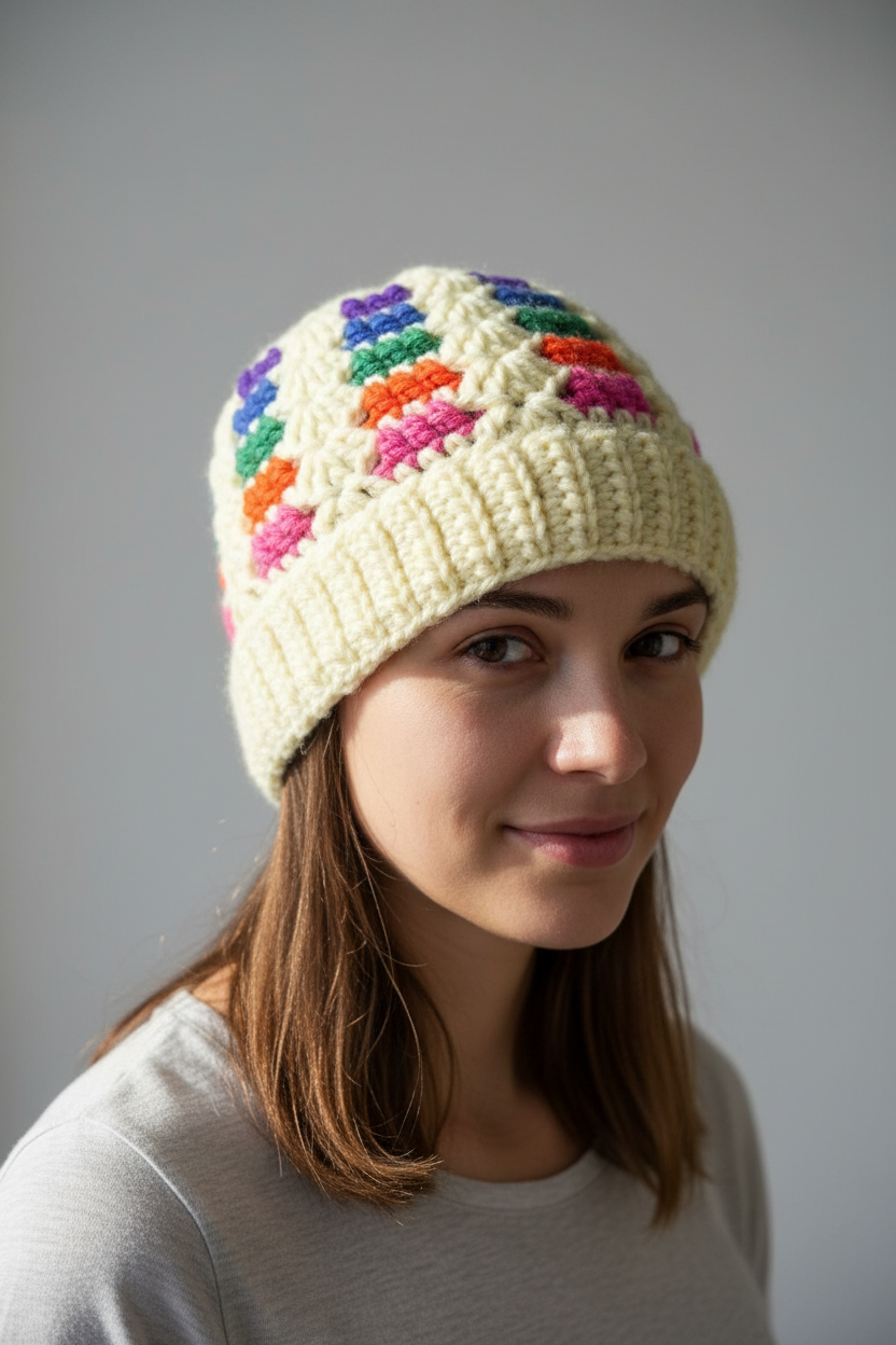 The Rainbow Ruckus Crochet Beanie