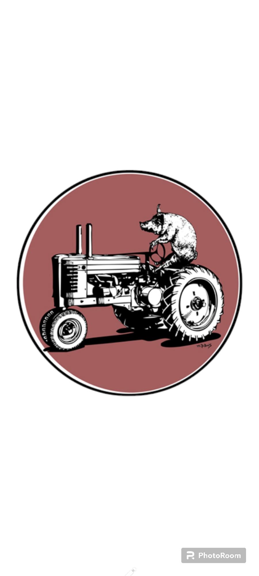 Pig on a Tractor Sticker