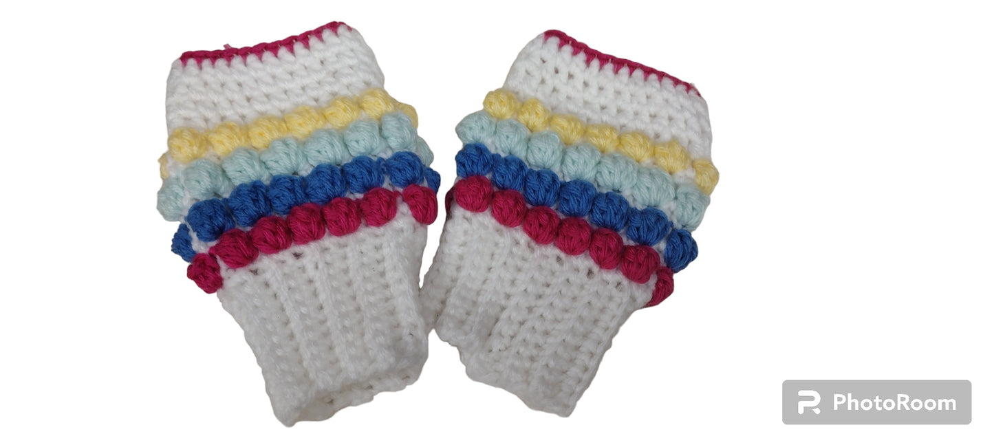 Color Blocks Fingerless Gloves