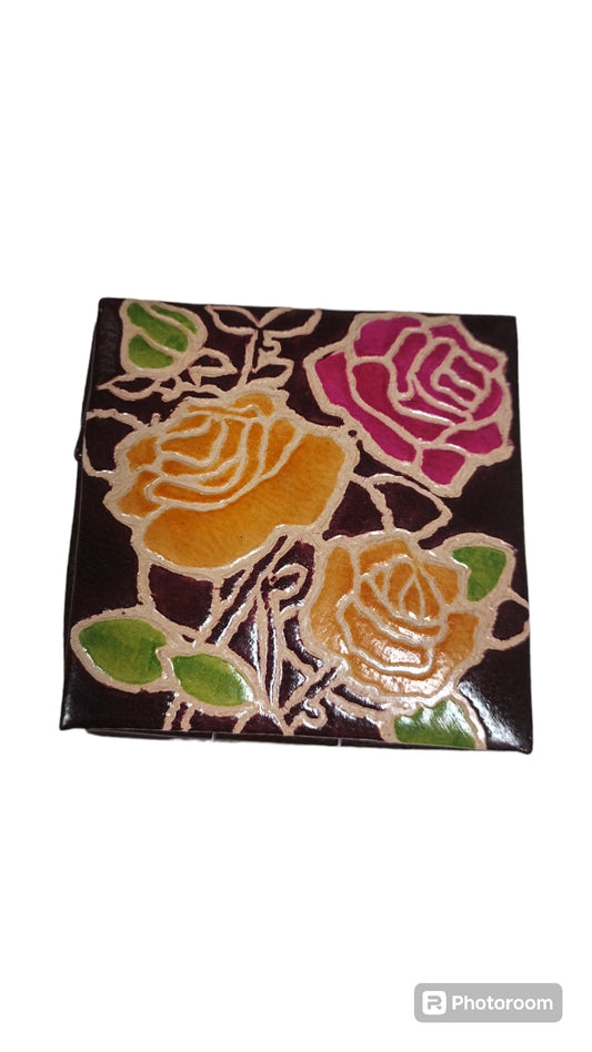 Floral Snap Leather Coin Purse