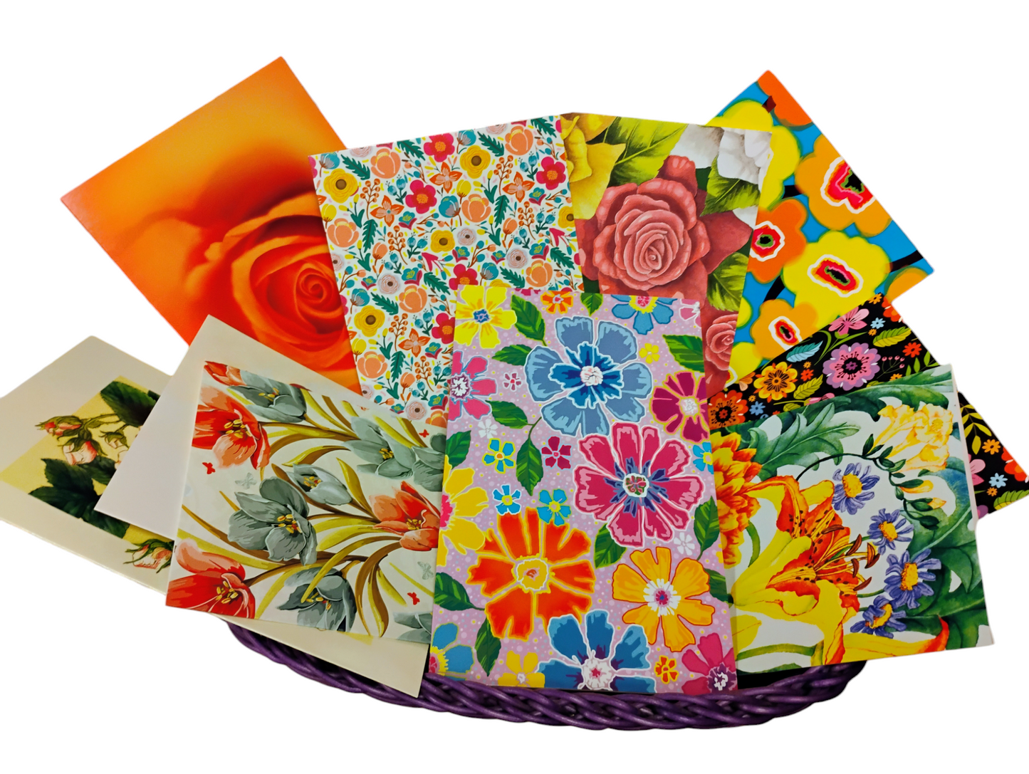 Colorful Floral Blank Cards