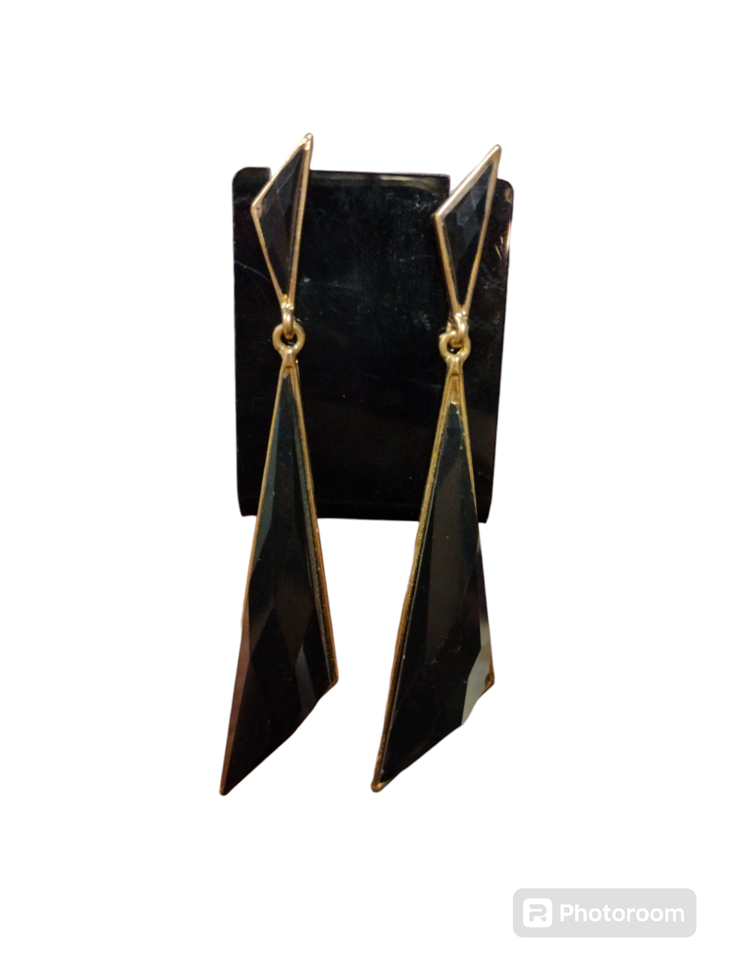 Heavy Black and Gold Earring Set