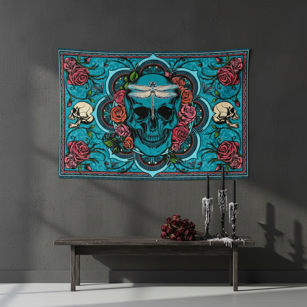 Skullgarden Mirage 3D Tapestry – 24" x 36"