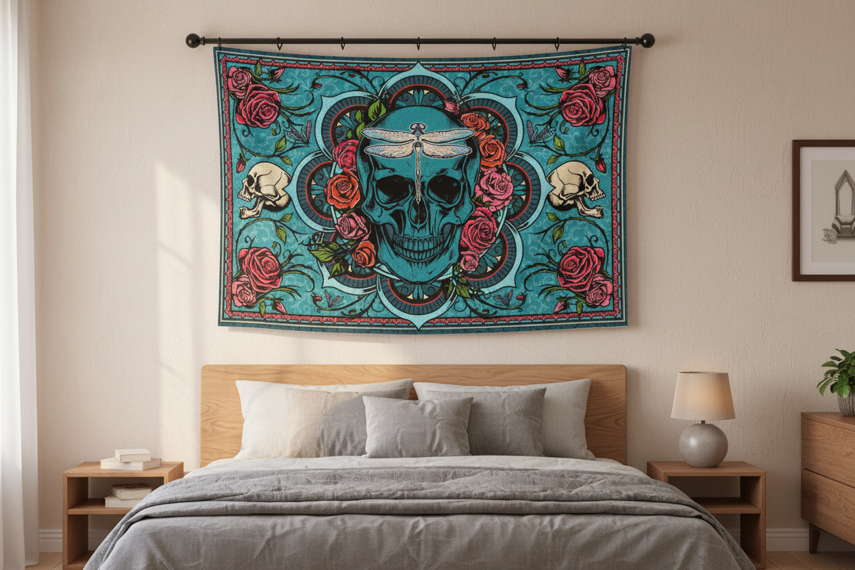 Skullgarden Mirage 3D Tapestry – 24" x 36"
