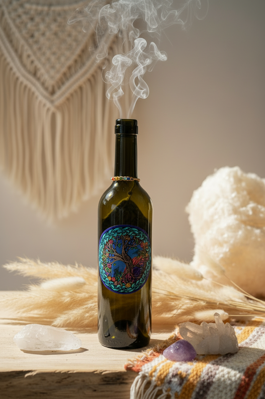 “Root & Rise” – Tree of Life Glass Incense Burner Bottle (11.5")