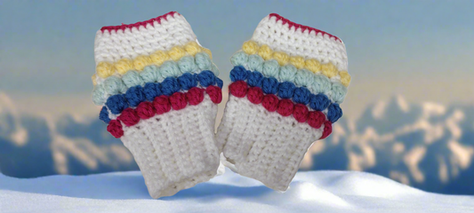 Color Blocks Fingerless Gloves