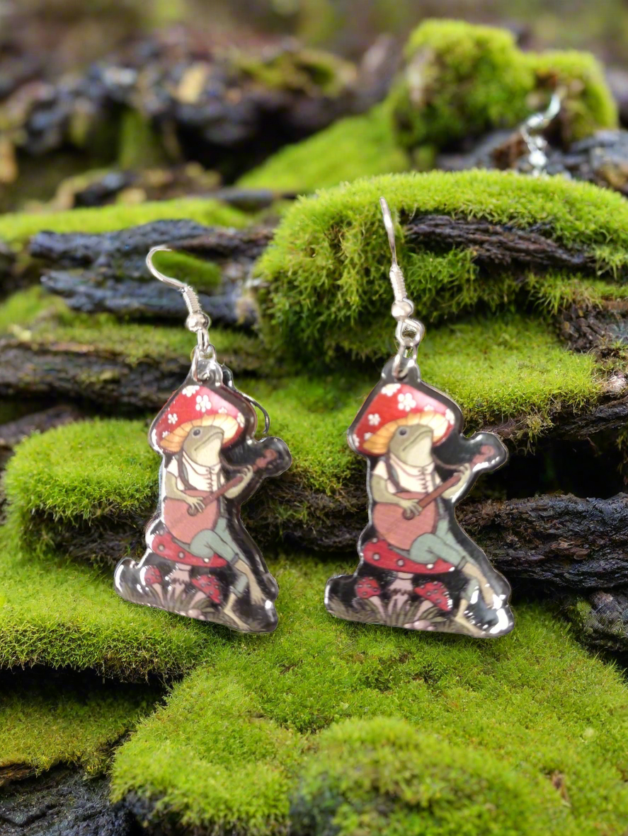 Mushroom Toad Earrings