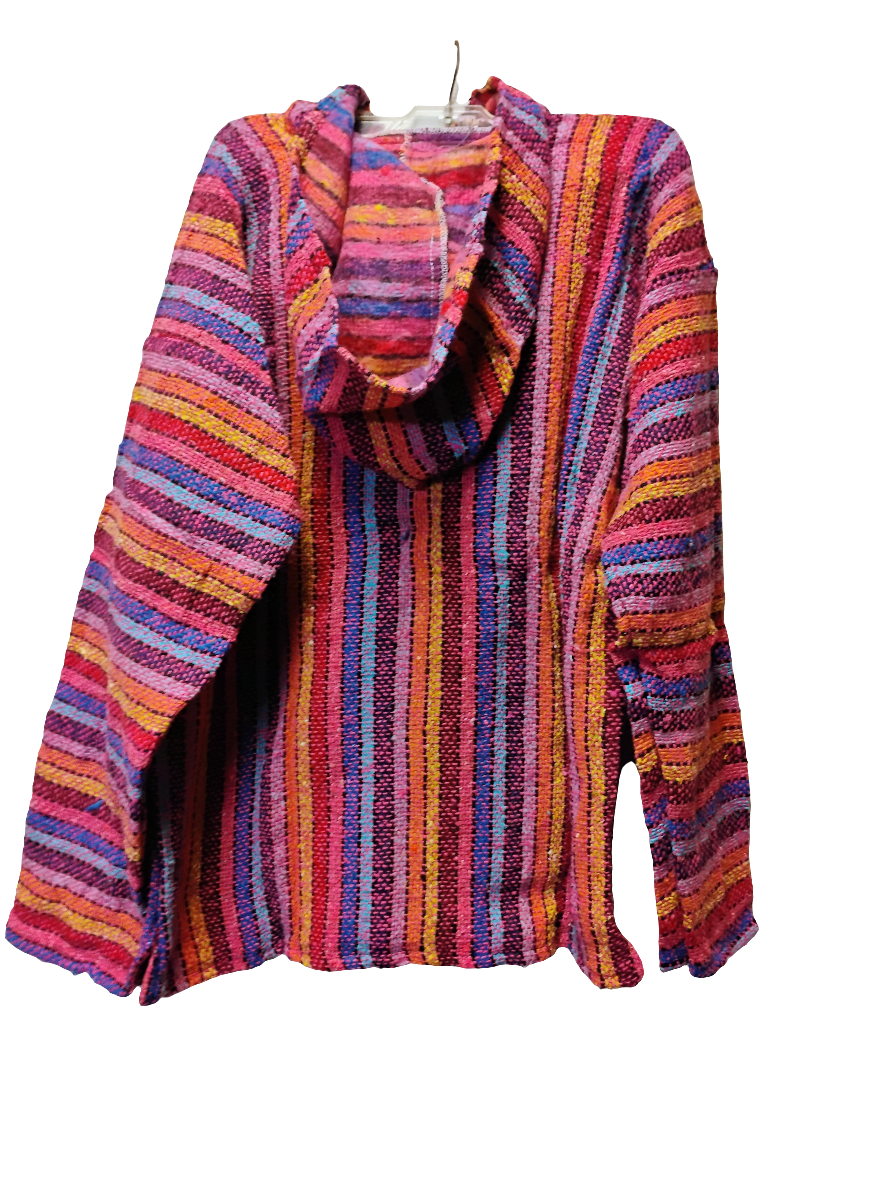 Baja Shirt Striped Jacket Hoodies - Large