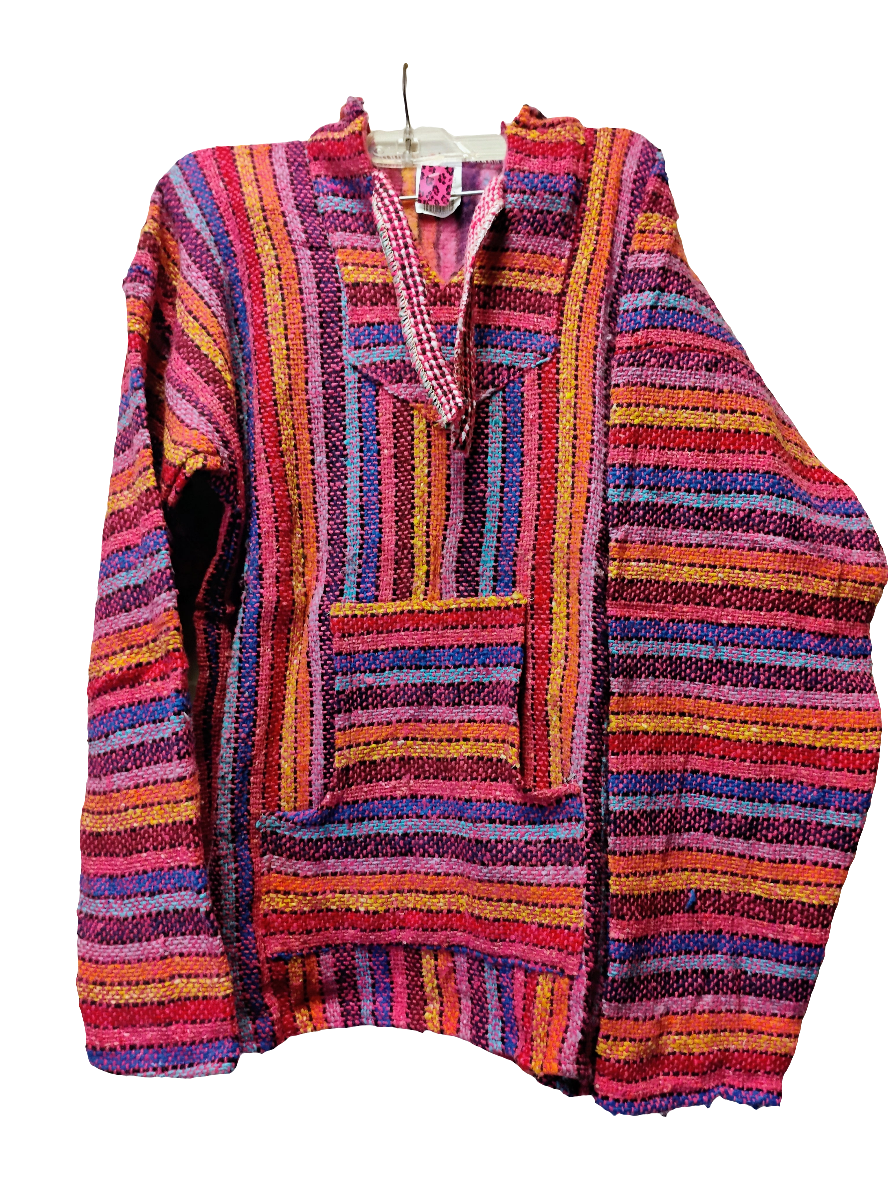 Baja Shirt Striped Jacket Hoodies - Large