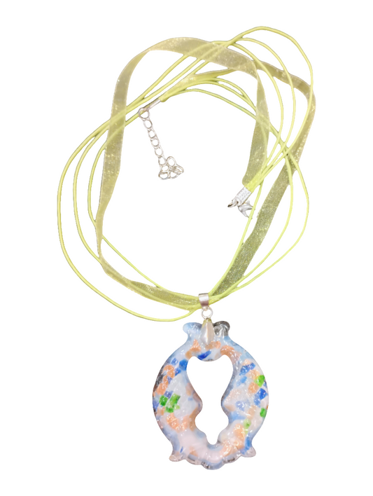Lime Love Ribbon Necklace