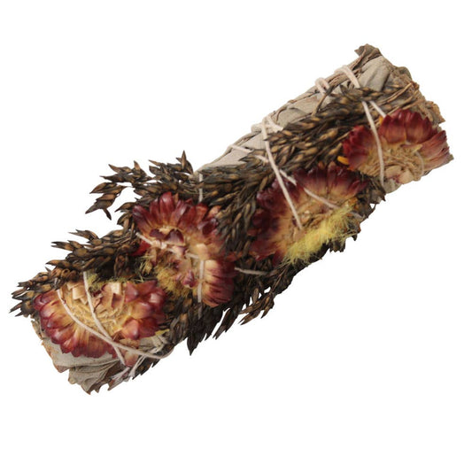 Strength + Serenity White Sage Floral Bundle – 4" Ritual Smudge Stick