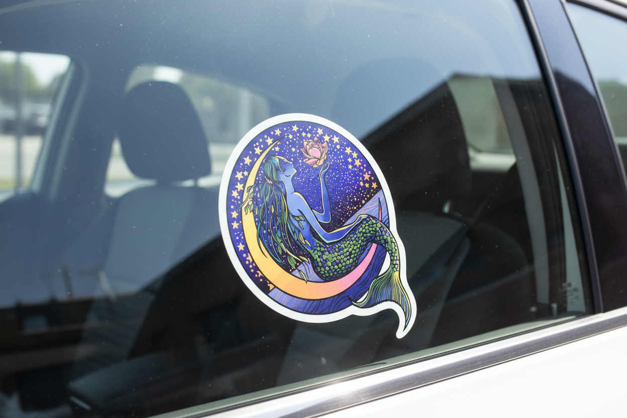 Serene Siren Moon Sticker