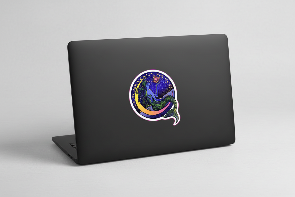 Serene Siren Moon Sticker