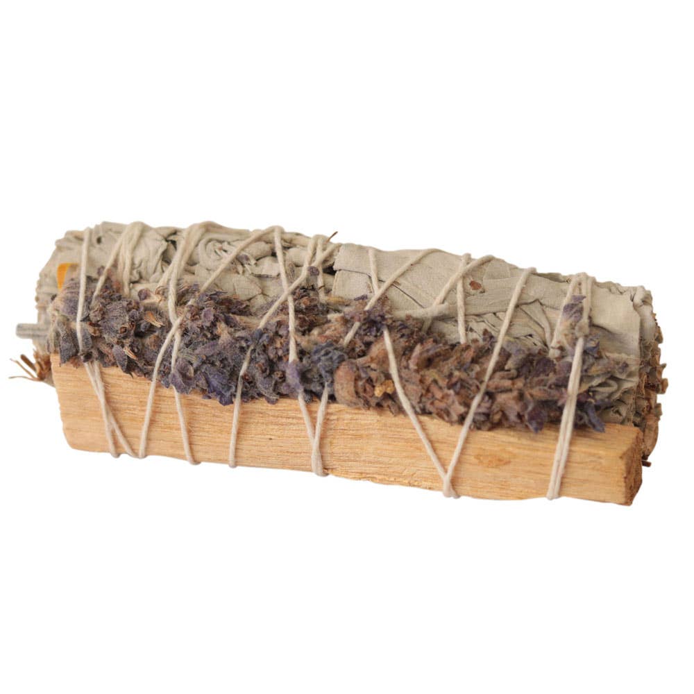 White Sage + Palo Santo + Lavender Bundle – 4" Cleansing Ritual Stick