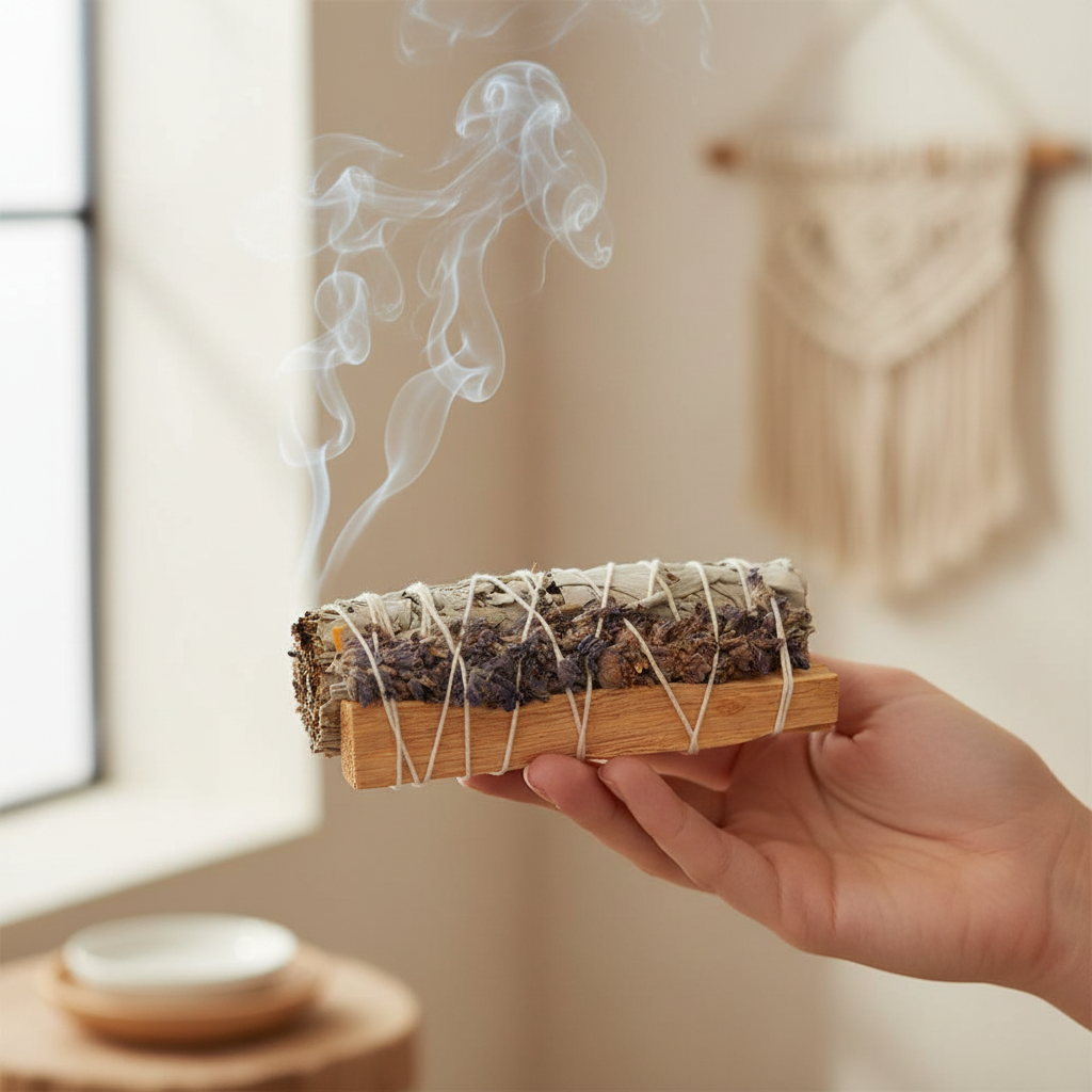 White Sage + Palo Santo + Lavender Bundle – 4" Cleansing Ritual Stick