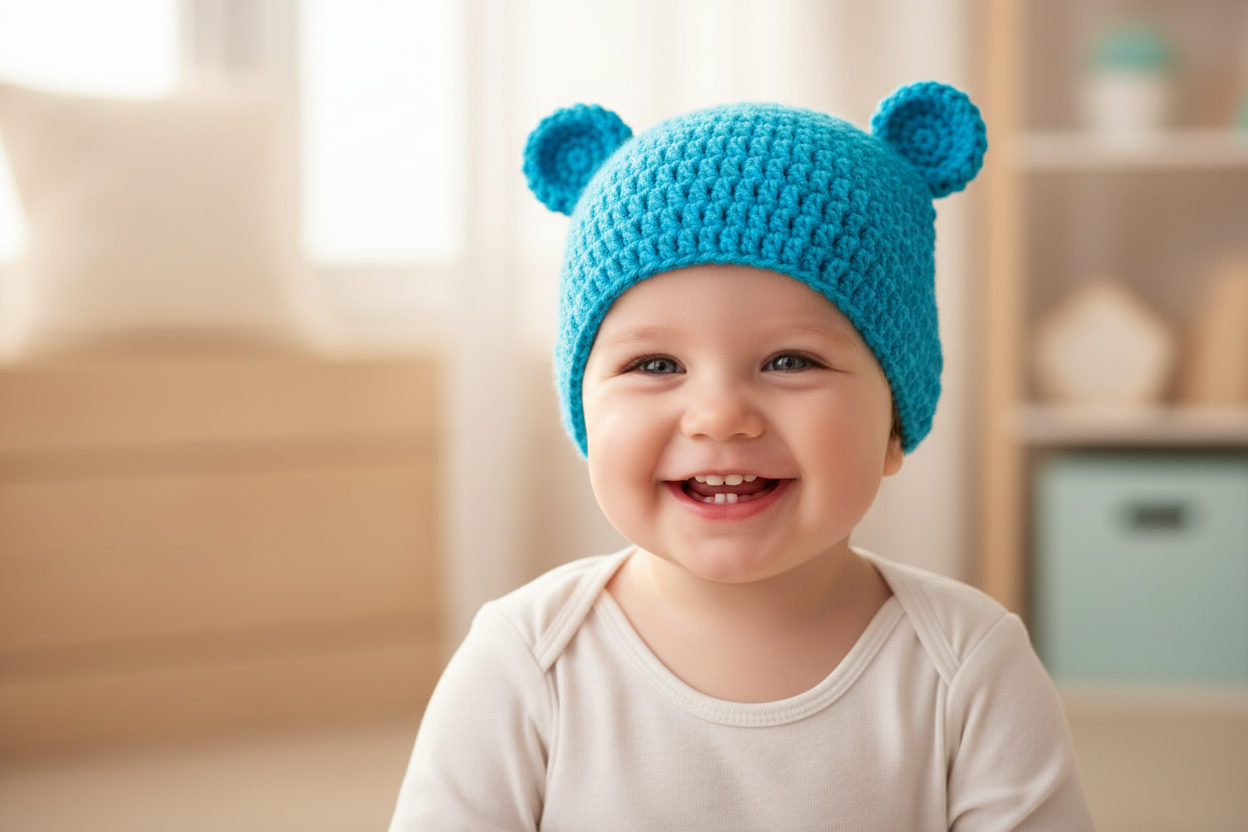 Blue Bear Snuggle Cap