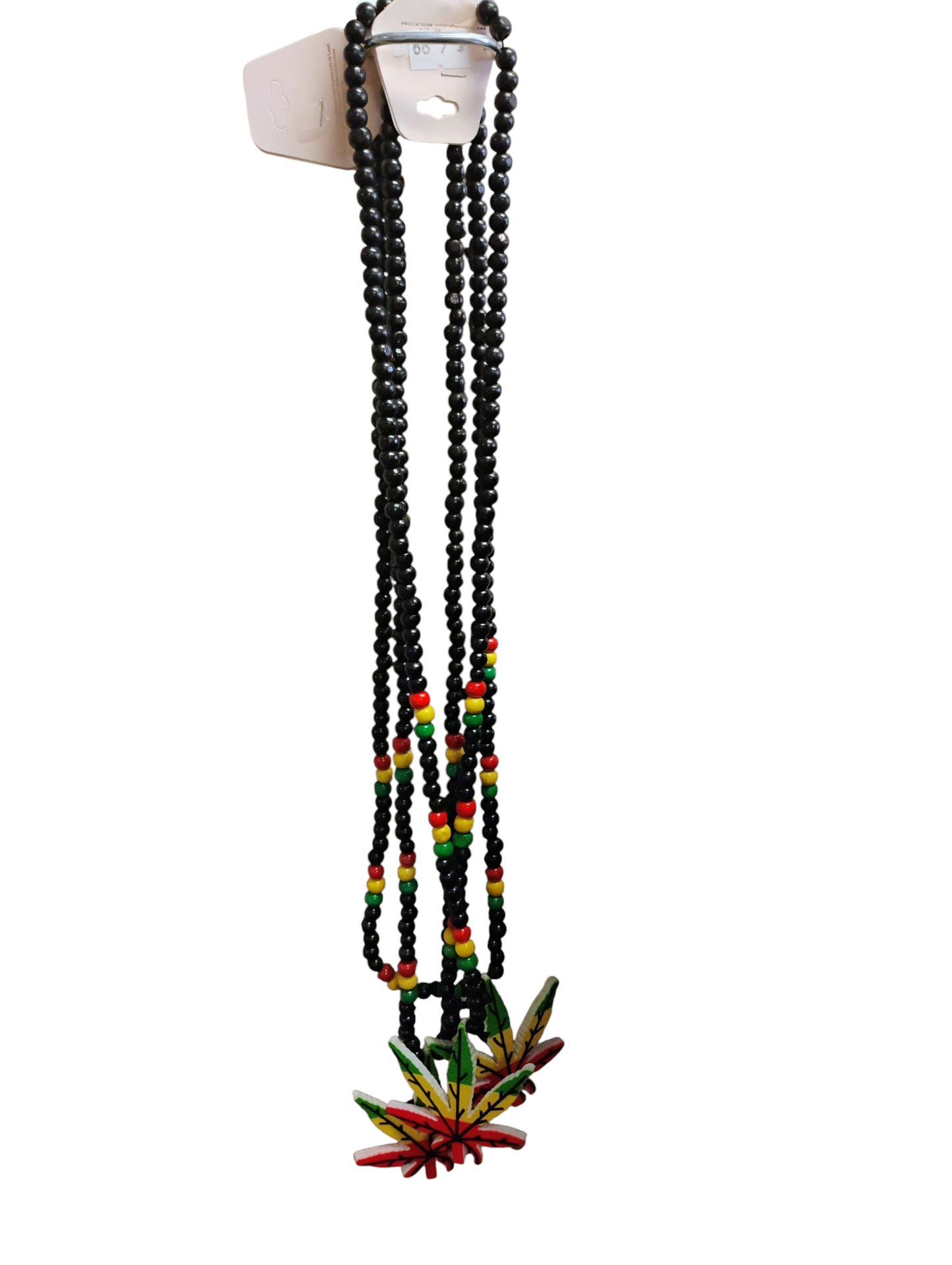 Beaded Rasta Leaf Necklace