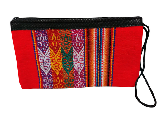 Handloomed Woven Peruvian Manta Long Flat Zippered Coin Purse
