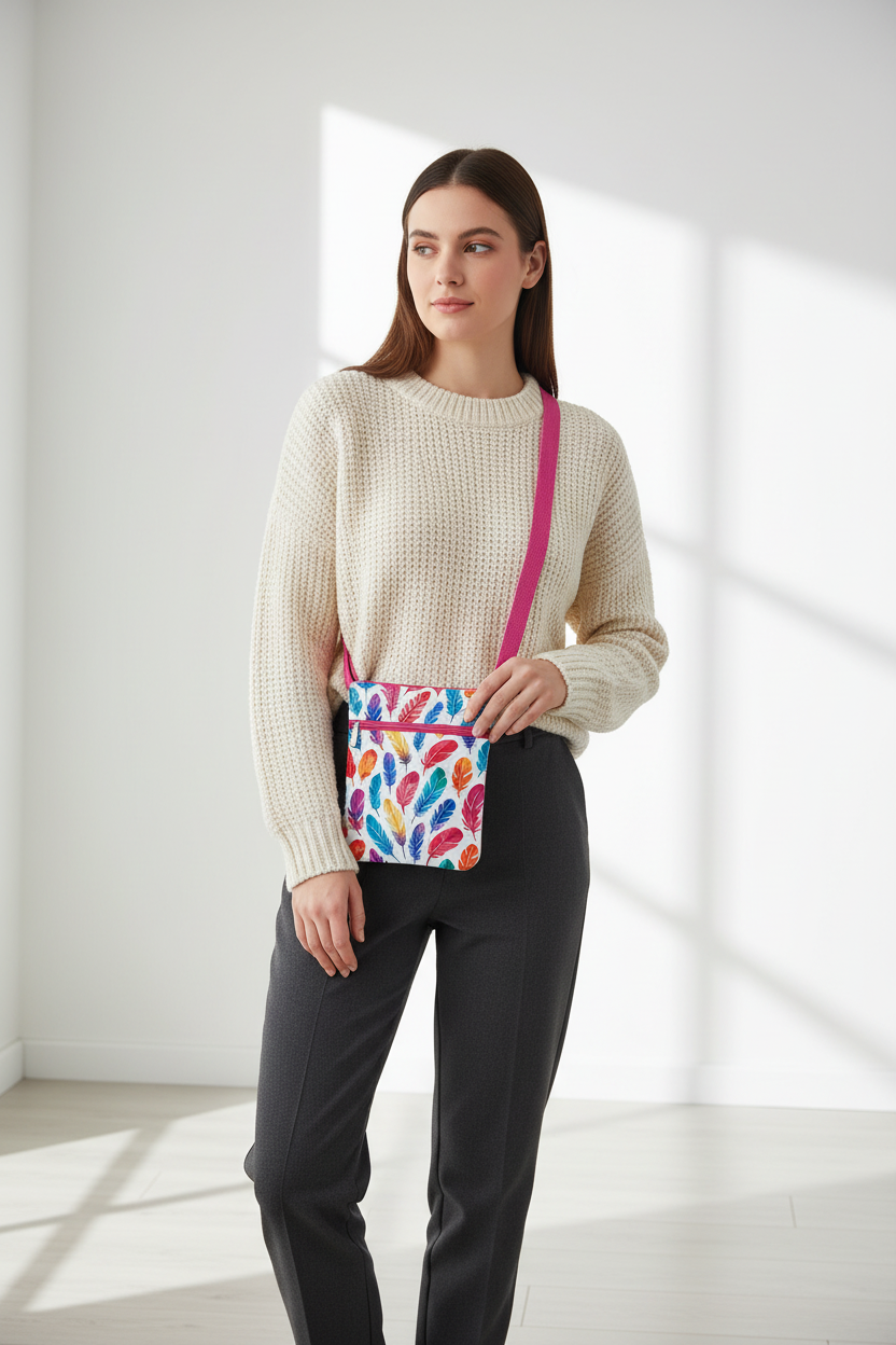 Featherlight Frequencies Crossbody Pouch