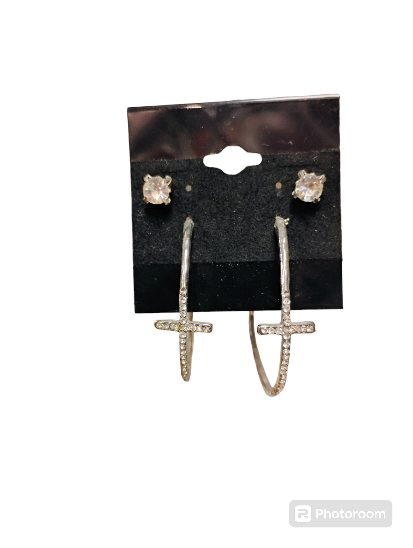 Post & Dangle Earrings Set - Cross