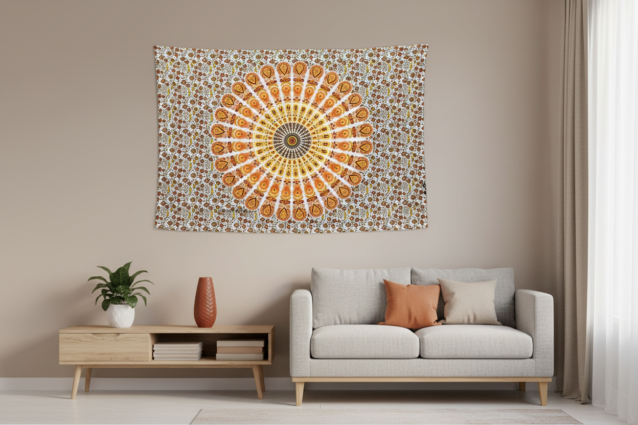 Mandala Drift Cotton Tapestry