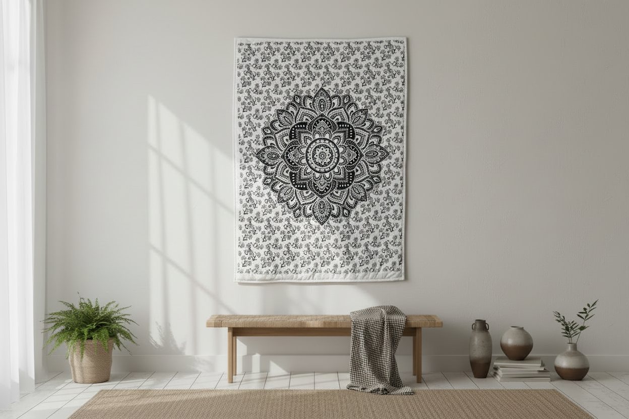 Mandala Drift Cotton Tapestry