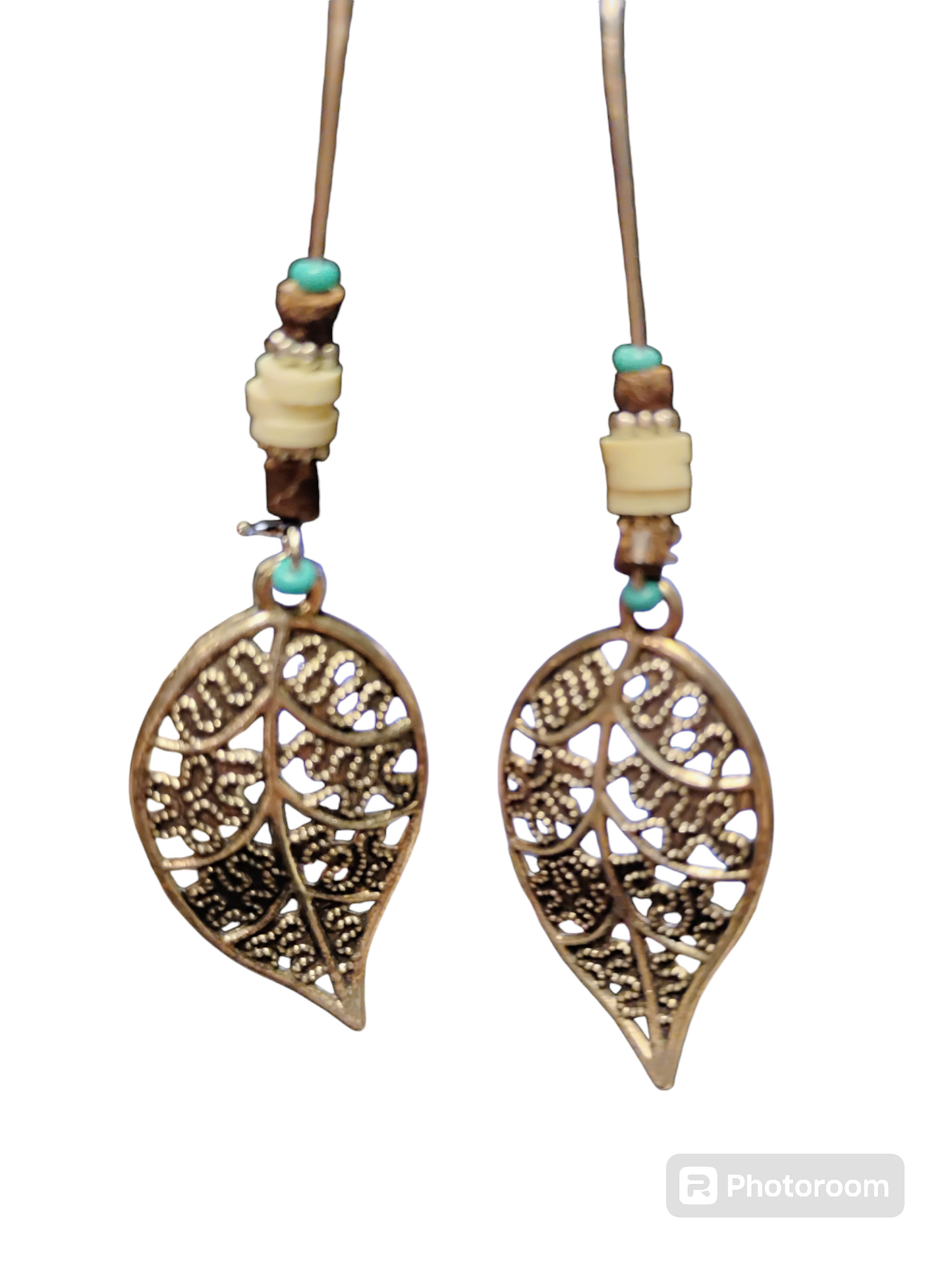 Beaded Leaf Earrings