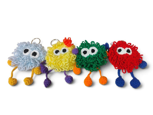 Stashlings™ Cute Handmade Keychain Stash Buddy Handmade Plush Clip‑On Friend for Keys, Bags & Backpacks