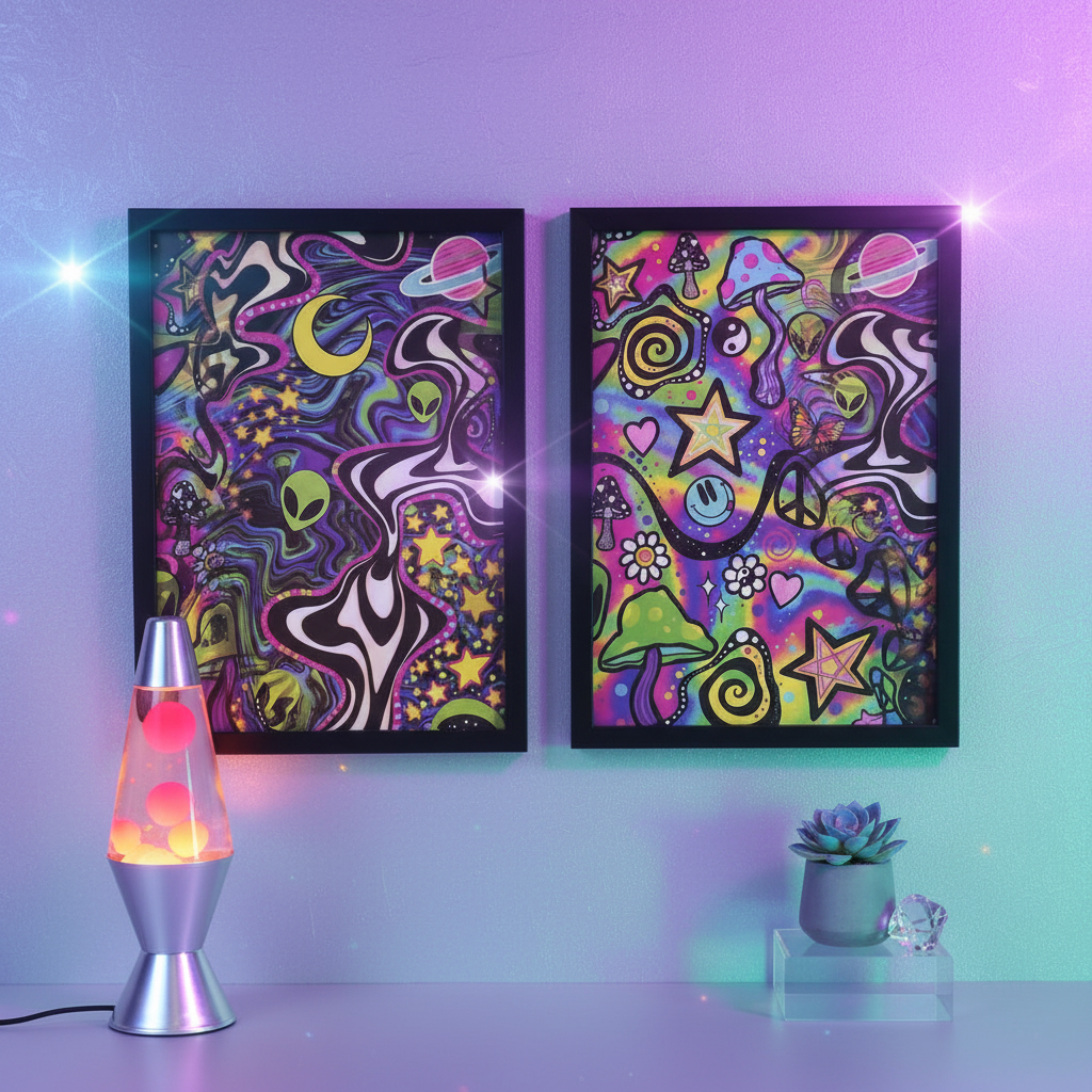 Melty Mind Mirage™ – Angle‑Shifting Psychedelic Wall Portal (13" x 17")