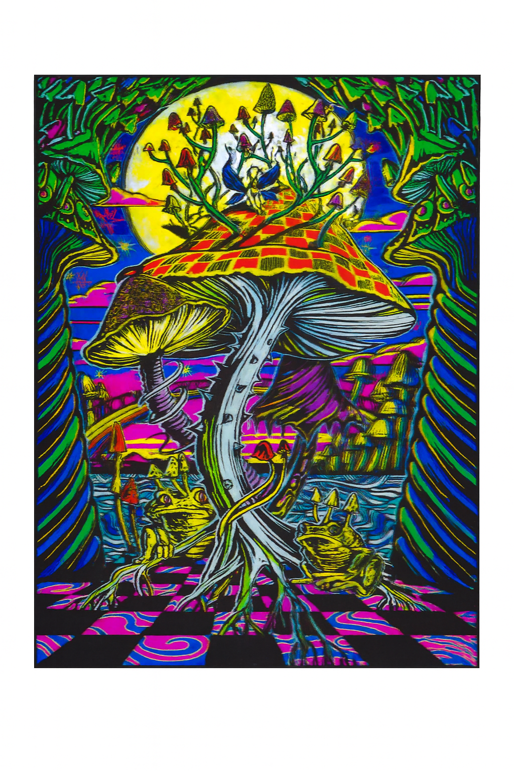 Sporelight Sonata — 3D Lenticular Wall Art for the Moonlit Mind