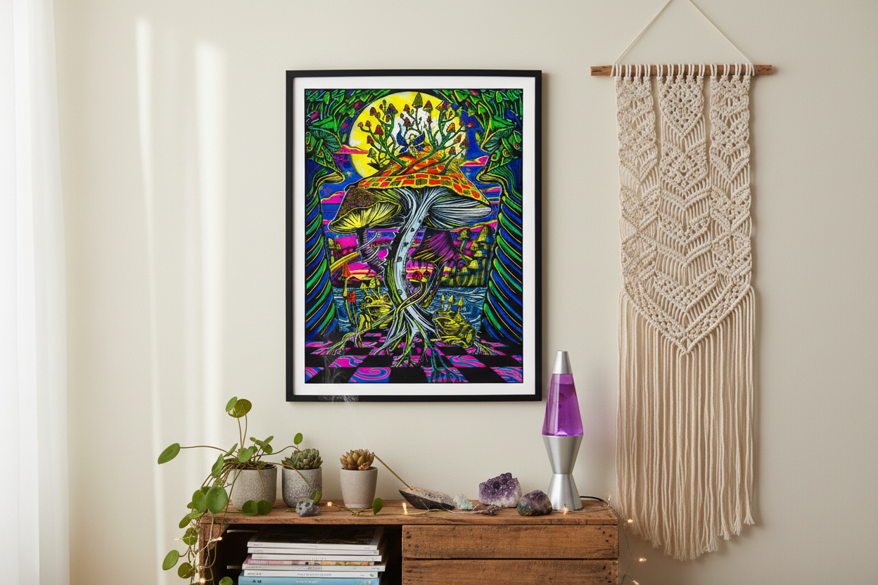 Sporelight Sonata — 3D Lenticular Wall Art for the Moonlit Mind