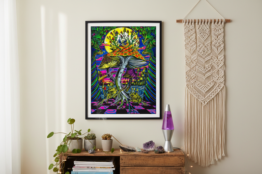 Sporelight Sonata — 3D Lenticular Wall Art for the Moonlit Mind