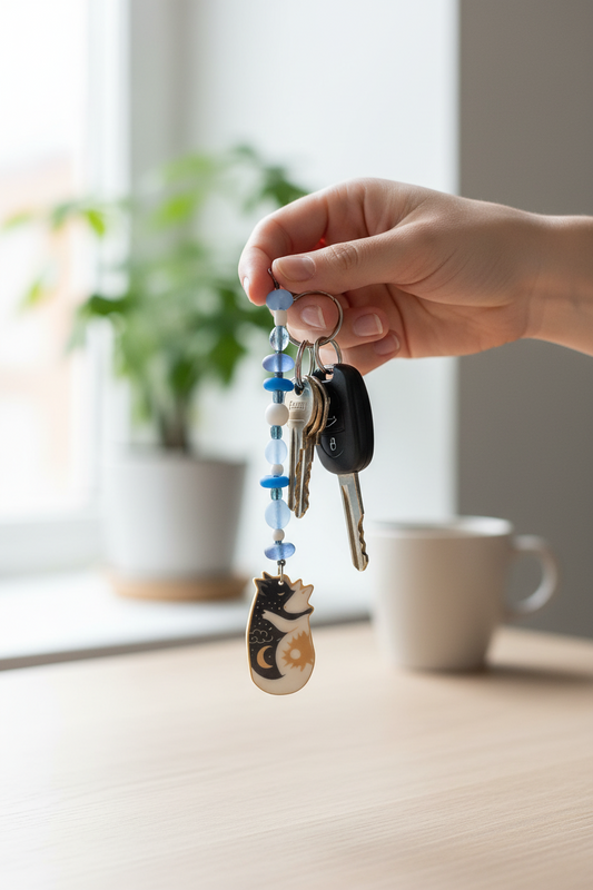 Astral Paws – Yin Yang Cat Keychain Collection