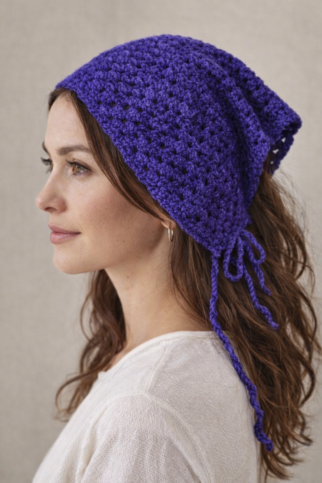 Twilight Tied Crochet Bonnet