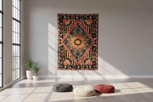 Sunspell Ritual Cloth – Cosmic Blaze Edition (54" x 86")
A wall-sized firestorm for your vibe.